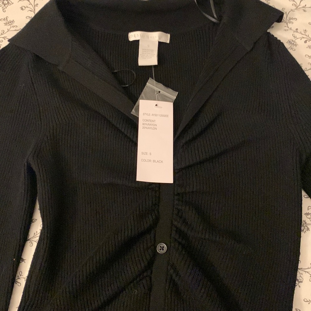 Long sleeve faux button top